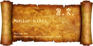 Mehler Kitti névjegykártya